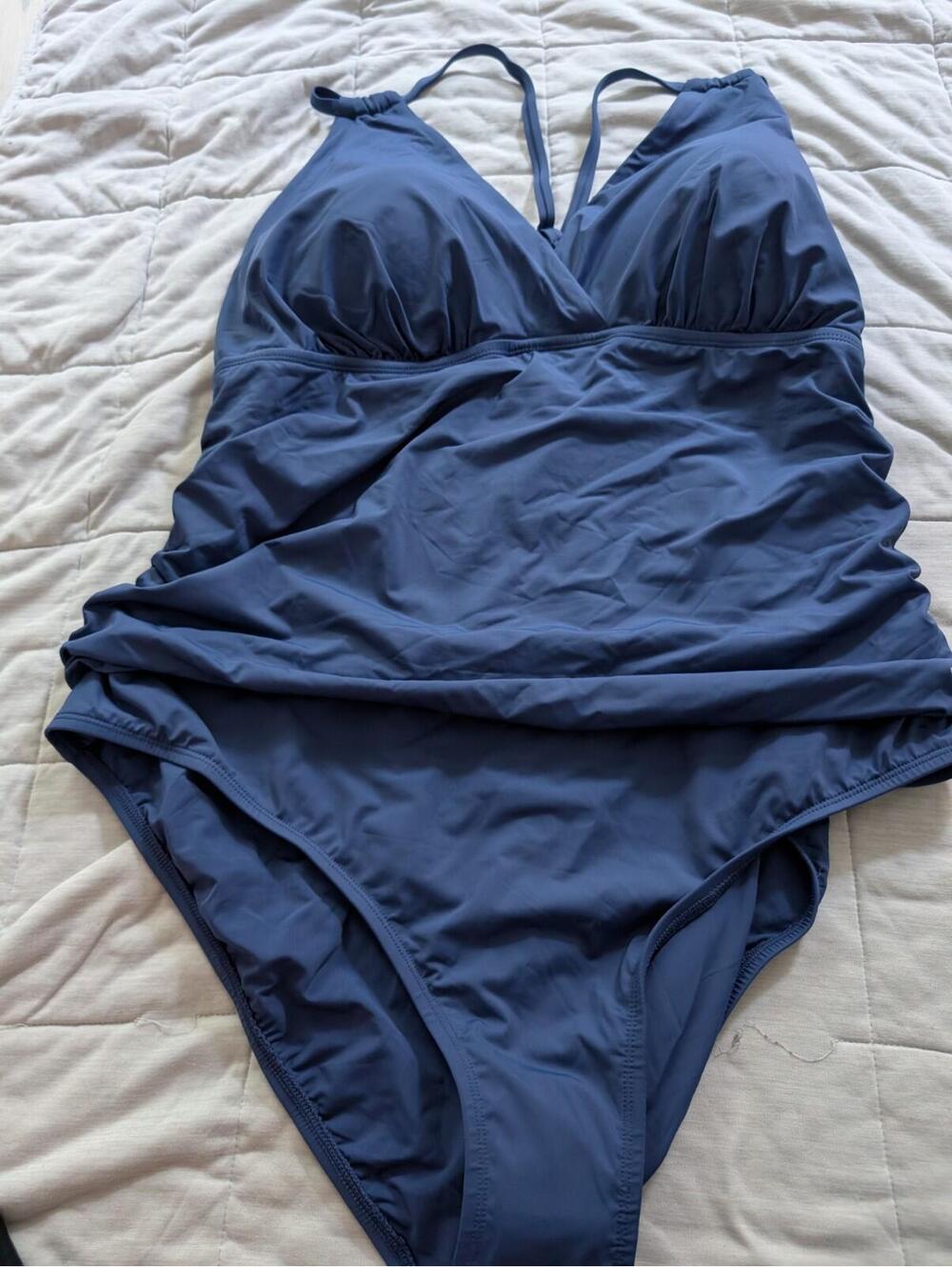 NWT Jantzen Blue Swimsuit One Piece Tummy Control 22w